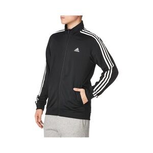 Adidas Men's 3 Stripe Tricot Full Zip Track Jacket Black NWT Size 4XLT